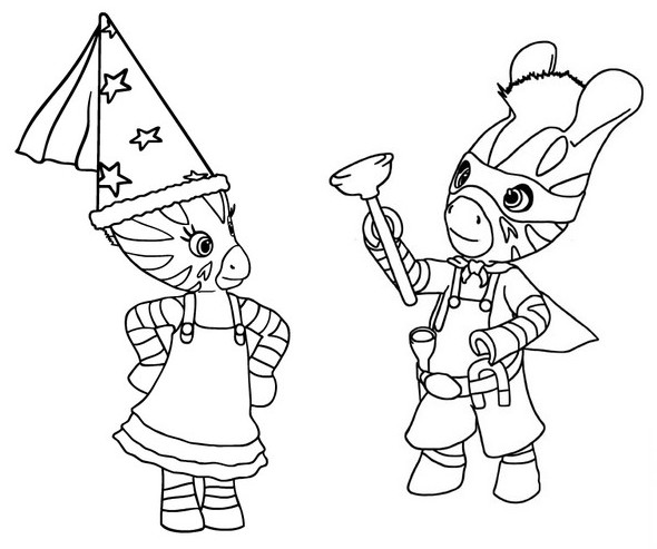 coloriage zou et elzee se deguisent